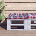 vidaXL Palletkussen stof ruitpatroon rood, Huis en Inrichting, Verzenden, Nieuw