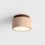 Japanse LED Plafondlamp – Hout en Steen, Modern Rond Design, Huis en Inrichting, Lampen | Spots, Verzenden, Nieuw