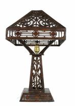 Bureaulamp - Hout - Opengewerkte Jugendstil