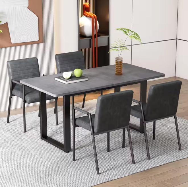 Nieuwe Luxe Eettafel – Grijs Zwart Tafelblad – 140x70cm, Huis en Inrichting, Tafels | Eettafels, Nieuw, Verzenden