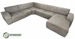 Refurbished 6-zits hoekbank grijs 6 mnd garantie!, Gebruikt, Overige maten, Hoekbank, 300 cm of meer