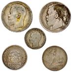 Rusland, Servië. 50 Kopecks, 1 Poltinnik, 1 Rouble, 1 Dinar
