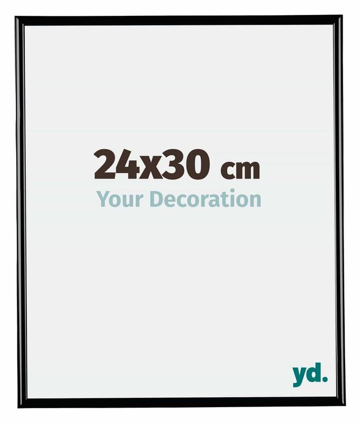 Fotolijst 24x30 cm - Zwart Hoogglans - Kunststof - Bordeaux, Huis en Inrichting, Woonaccessoires | Lijsten, Nieuw, Verzenden