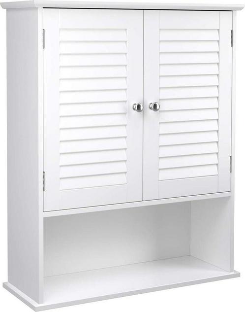 Songmics BBC27WT Wandkast/Badkamerkast van €53 voor €26, Huis en Inrichting, Kasten | Wandmeubels, Minder dan 25 cm, Met deur(en)