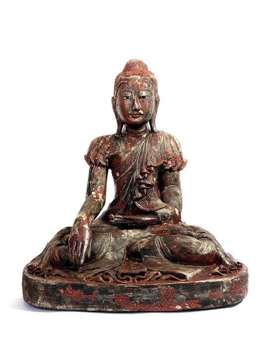 Grote 19e-eeuwse Birmese Boeddhabeeld, 80 cm. - Myanmar, Antiek en Kunst, Kunst | Niet-Westerse kunst