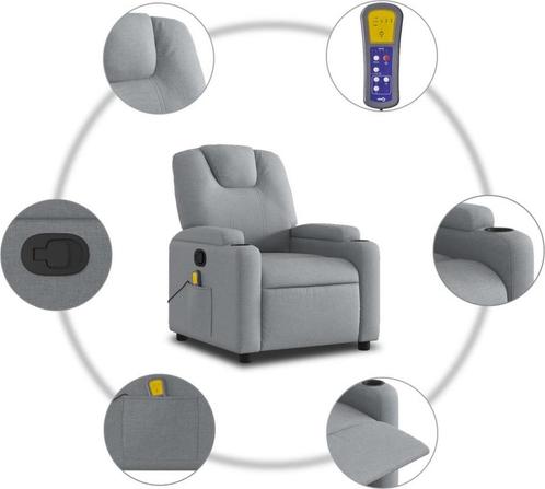 Verstelbare Relaxstoel met Massage Lichtgrijs | Tweedekansje, Huis en Inrichting, Stoelen, Grijs, Nieuw, Ophalen of Verzenden