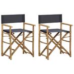 vidaXL Regisseursstoelen 2 st inklapbaar donkergrijs bamboe, Verzenden, Nieuw, Hout
