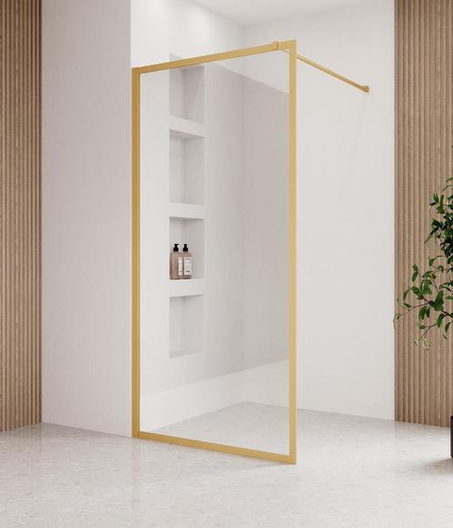 Douchewand Georgia 90 x 200 cm Goud – Inloopdouche 8 mm, Doe-het-zelf en Verbouw, Sanitair, Douche, Nieuw, Verzenden