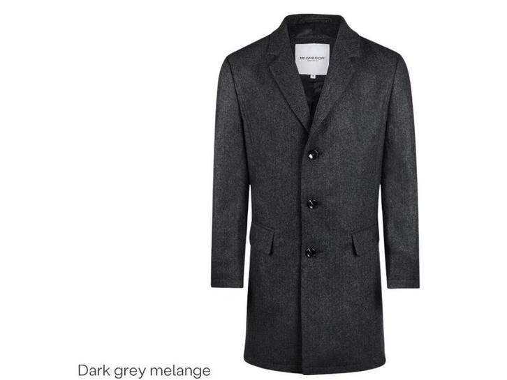 L Dark Grey Melange wool herringbone over coat, Huis en Inrichting, Woonaccessoires | Overige, Nieuw, Verzenden
