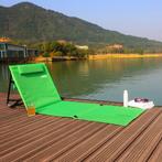 Strandmat met Rugleuning en Kussen 158cm x 56cm groen, Verzenden, Nieuw