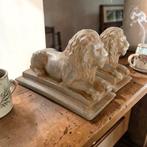 sculptuur, Leoni coppia - 21 cm - Steen