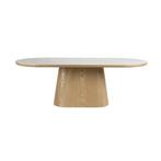*WOONWINKEL* Ovale Eettafel Eiken En Wit Marmer, Huis en Inrichting, Verzenden, Nieuw