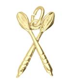 Gouden Dartpijlen gekruist kettinghanger, Verzenden, Nieuw