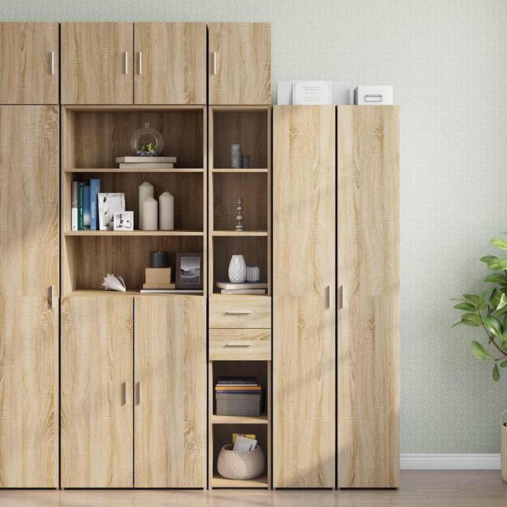 vidaXL Opbergkast smal 30x42,5x225 cm bewerkt hout sonoma, Huis en Inrichting, Kasten | Buffetkasten, 25 tot 50 cm, Nieuw, Overige houtsoorten