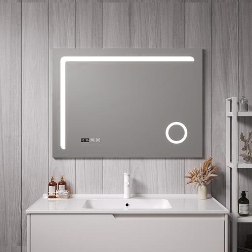 [pro.tec] Spiegel Chambave met LED verlichting 70x100x3 cm z, Huis en Inrichting, Woonaccessoires | Spiegels, Nieuw, Verzenden