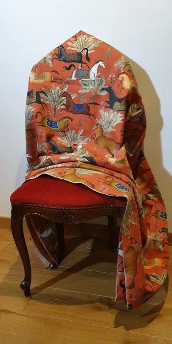 Stof Chevalier met racepaarden - Horses Design - Textiel -, Antiek en Kunst, Antiek | Kleden en Textiel