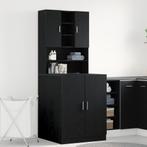 vidaXL Wasmachinekasten 2 st 70,5x71,5x181,5 cm hout zwart, Witgoed en Apparatuur, Wasmachines, Verzenden, Nieuw