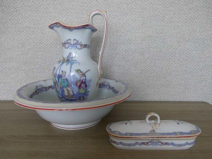 Antiek Lampetstel (3) - Petrus Regout Maestricht - Aardewerk, Antiek en Kunst, Antiek | Glas en Kristal