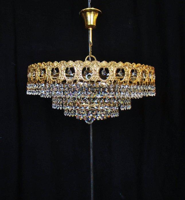 Kroonluchter - Kristal, Messing - Hanglamp type plafond., Antiek en Kunst, Curiosa en Brocante