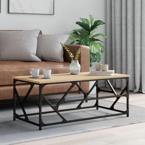vidaXL Salontafel 100x50x40 cm bewerkt hout sonoma, Huis en Inrichting, Tafels | Salontafels, 100 tot 150 cm, Nieuw, Overige houtsoorten