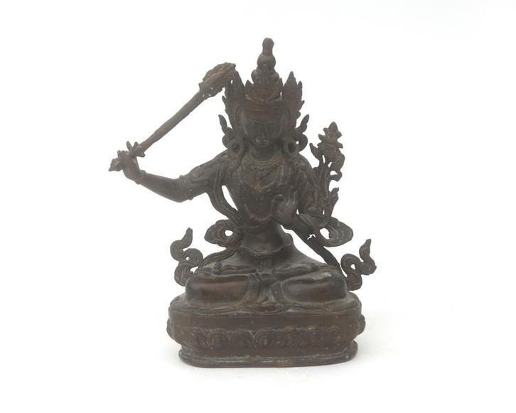 Bronzen manjushri bodhisattva, vermoedelijk India, 20e eeuw, Antiek en Kunst, Kunst | Niet-Westerse kunst