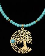 Howlite turquoise - Heilige levensboom / Maan –