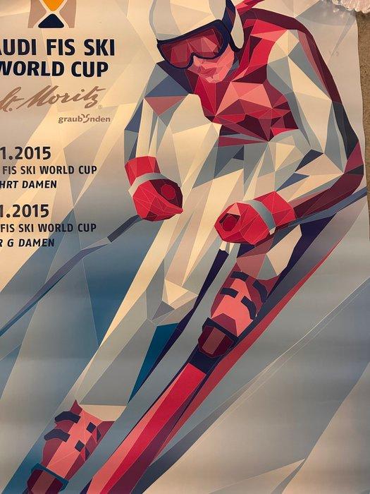 Anonymous - skiworldcup Sainkt Moritz - AUDI FIS SKI WORLD, Antiek en Kunst, Kunst | Tekeningen en Foto's