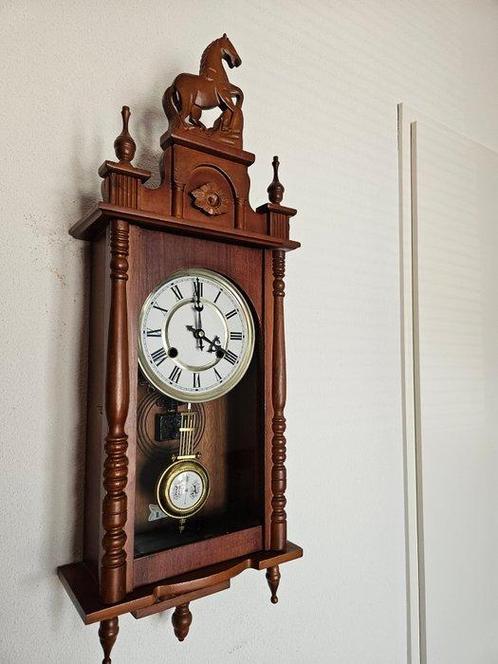 Wandklok - Hout - 1970-1980 - Vintage regulateur, Antiek en Kunst, Antiek | Klokken