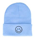 Beanie Muts - Smiley - Unisex - Blauw, Nieuw
