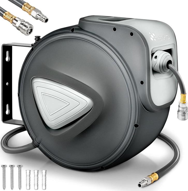 Automatische Luchtslanghaspel - Luchthaspel - 30 meter - Gri, Tuin en Terras, Tuinslangen, Zo goed als nieuw, Verzenden