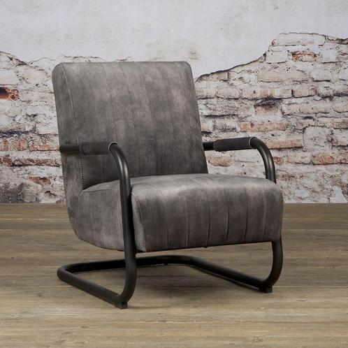 *WOONWINKEL* Tower Living Riva Fluwelen Fauteuil Buisframe A, Huis en Inrichting, Fauteuils, Nieuw, Stof, Verzenden