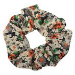 Scrunchie Haarelastiek Bloemen Print Oranje Beige, Verzenden, Nieuw