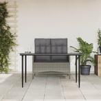 vidaXL 2-delige Tuinset met kussens poly rattan grijs, Tuin en Terras, Tuinsets en Loungesets, Verzenden, Nieuw, Rotan, Tuinset