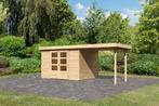 Karibu tuinhuis Askola 5 met overkapping, 554 x 262 cm, Tuin en Terras, Tuinhuizen, Nieuw