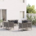 vidaXL 8-delige Loungeset met kussens poly rattan grijs, Tuin en Terras, Verzenden, Nieuw, Rotan, Loungeset