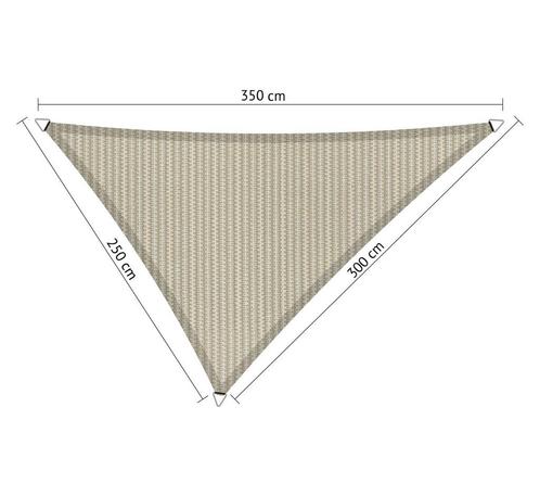 Schaduwdoek driehoek ongelijkzijdig 2,5x3x3,5 Sahara sand, Tuin en Terras, Schaduwdoeken, Nieuw, Ophalen of Verzenden
