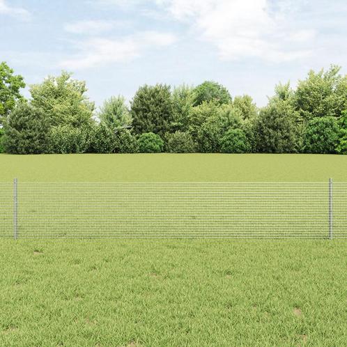 vidaXL Gelaste Draad Omheining met 44 U-Palen Zilver 0.4x100, Tuin en Terras, Schuttingen, Nieuw, IJzer, Verzenden