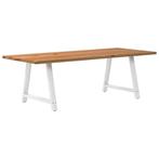 vidaXL Eettafel rechthoekig 240x100x74 cm massief eikenhout, Huis en Inrichting, Tafels | Eettafels, Verzenden, Nieuw