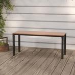 vidaXL Tuinbank 110 cm staal en HKC bruin en zwart, Tuin en Terras, Tuinbanken, Verzenden, Nieuw, Metaal