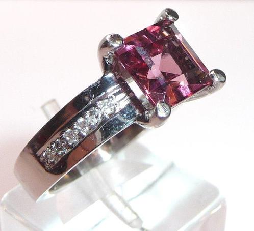 Ring - 14 karaat Witgoud - 2.52ct. tw. Toermalijn - Diamant, Sieraden, Tassen en Uiterlijk, Ringen