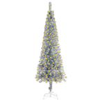 vidaXL Kerstboom met LEDs smal 150 cm zilverkleurig
