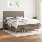 vidaXL Boxspring met matras stof taupe 180x200 cm, Eenpersoons, Verzenden, Nieuw, 80 cm