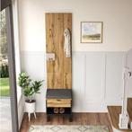 Halmeubel met Kast en Schoenenbank – Houtlook Zwart 210 cm, Huis en Inrichting, Kasten | Overige, Verzenden, Nieuw