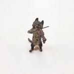sculptuur, Chat musicien violoniste - 5.5 cm - Bronze de