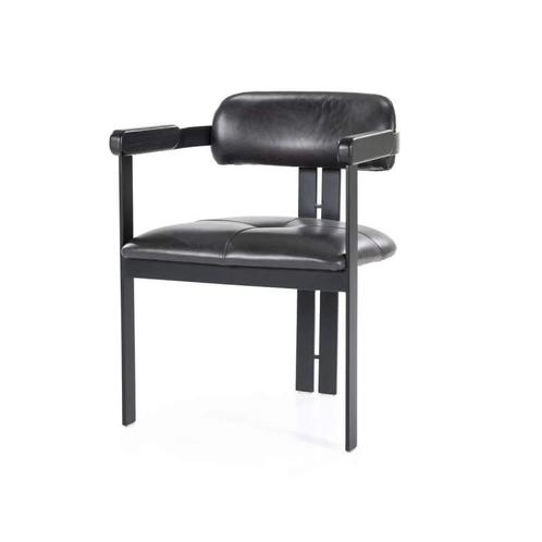Eetkamerstoel Morris - Zwart - 95970 - eetkamerstoelen, Huis en Inrichting, Stoelen, Nieuw, Stof