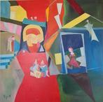 Miguel Augusto Brito - Cubist street 2-XL NO Reserve, Antiek en Kunst
