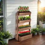 Plantenbak Flora, gelakt hout, met plantenfolie - bruin, 85, Verzenden, Nieuw