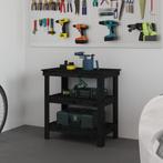 vidaXL Werkbank 78,5x50x80 cm massief grenenhout zwart, Doe-het-zelf en Verbouw, Werkbanken, Verzenden, Nieuw