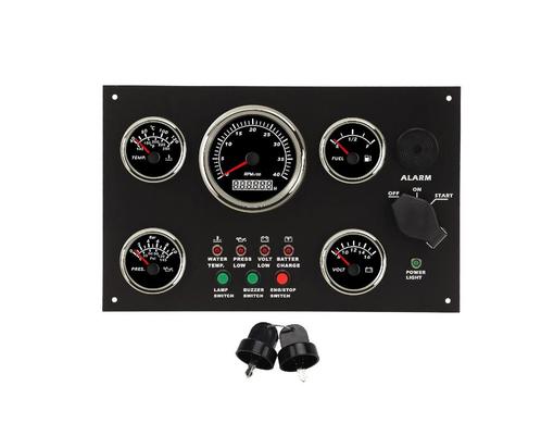Dashboard scheepsmotor groot zwart kabels voorbereid (zwarte, Watersport en Boten, Bootonderdelen, Motor en Techniek, Nieuw, Zeilboot of Motorboot