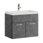 Badkamermeubel Montreal Set 01 60 x 35 cm Donker Grijs, Verzenden, Nieuw, Wastafelkast